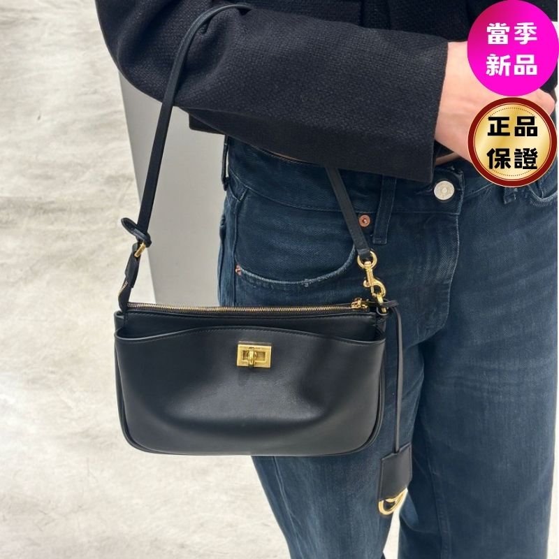🎉新品好折扣✨Balenciaga 814111 Rodeo Sling 小牛皮迷你包 黑色-0
