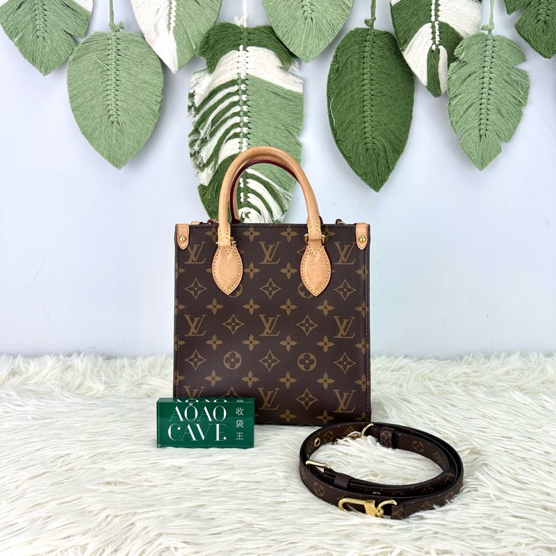 LV Sac Plat BB Tote bag 晶片款 手提單肩斜肩包-0