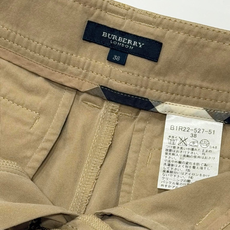 Burberry 倫敦 皮革腰帶扣環休閒褲-7