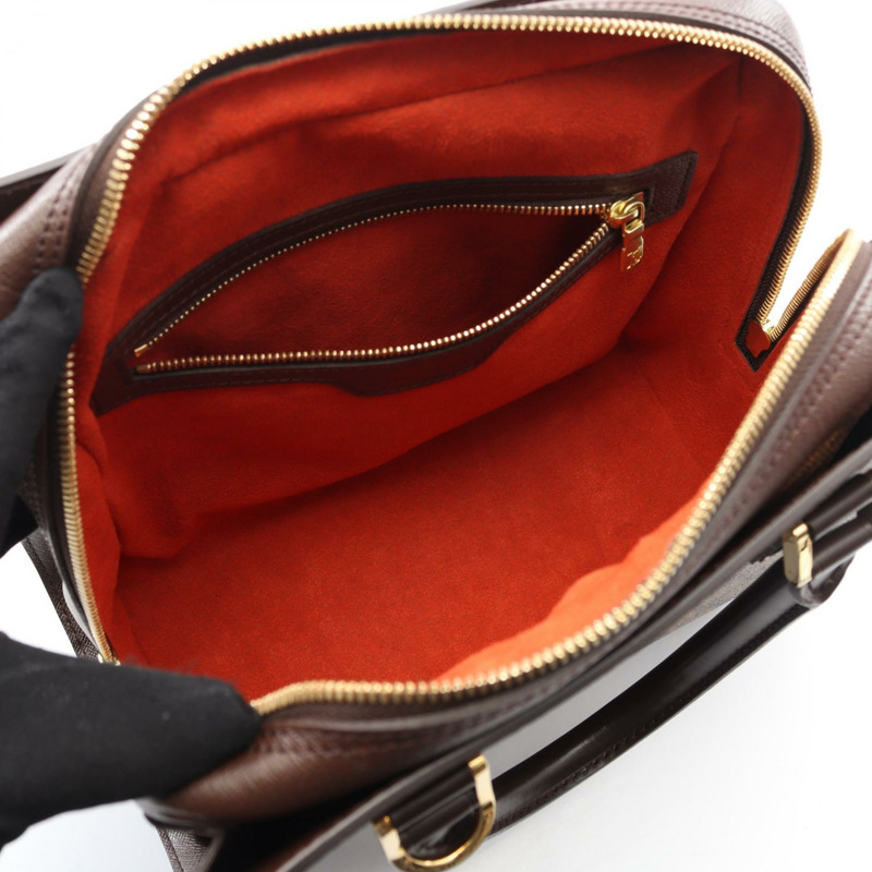 路易威登 Triana 手提包 N51155 Damier 帆布皮革 棕色 Ebene 二手女式-2