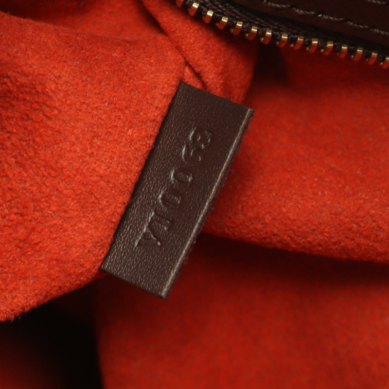 路易威登 Triana 手提包 N51155 Damier 帆布皮革 棕色 Ebene 二手女式-4