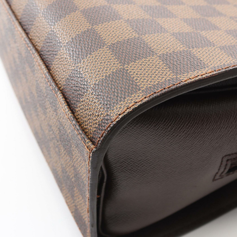 路易威登 Triana 手提包 N51155 Damier 帆布皮革 棕色 Ebene 二手女式-6