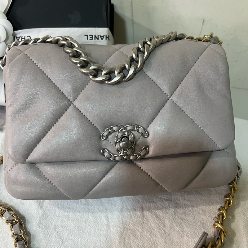 ෆ Chanel 19bag 高級奶奶灰🩶-6