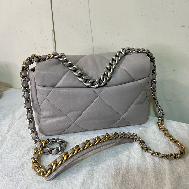 ෆ Chanel 19bag 高級奶奶灰🩶-12
