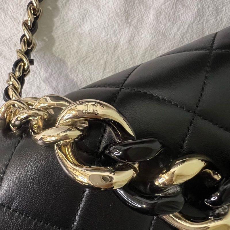 ෆ Chanel 22C 粗鍊Cf鏈條包🖤🈶購證-7