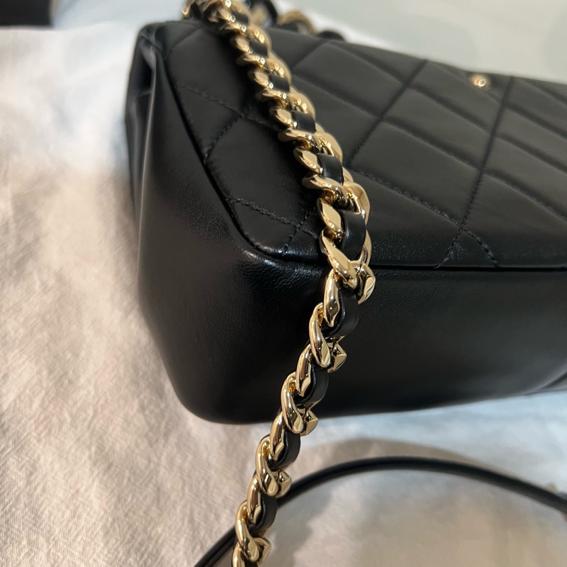 ෆ Chanel 22C 粗鍊Cf鏈條包🖤🈶購證-14