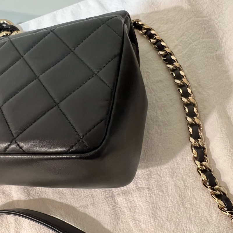 ෆ Chanel 22C 粗鍊Cf鏈條包🖤🈶購證-15