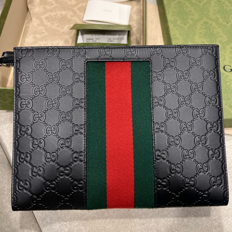 Gucci 黑壓紋手拿包-4