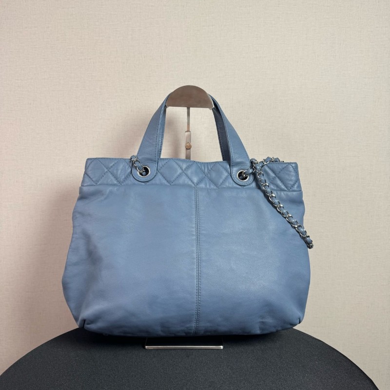 Chanel淺藍色大logo托特 肩背包手提包-1