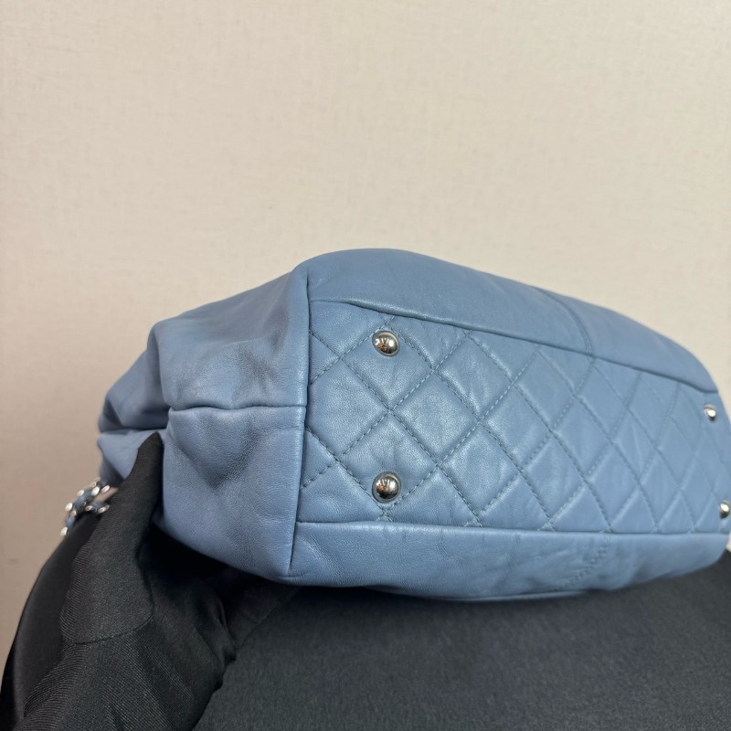 Chanel淺藍色大logo托特 肩背包手提包-5