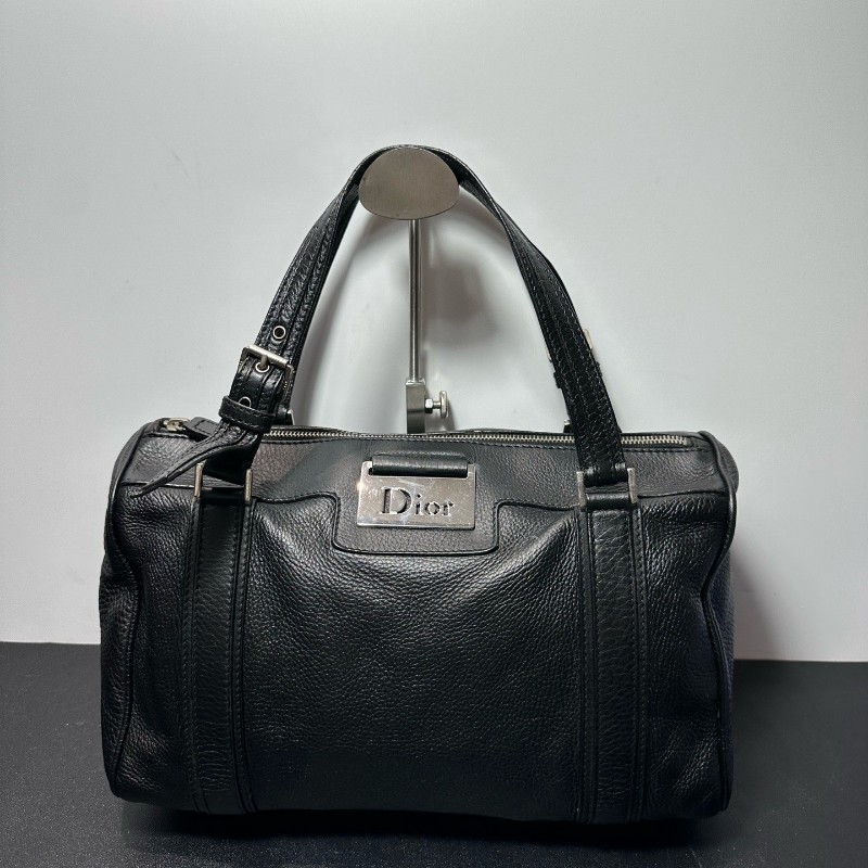 Dior 黑色punk全皮波士頓手提包-1