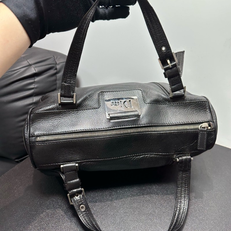 Dior 黑色punk全皮波士頓手提包-5