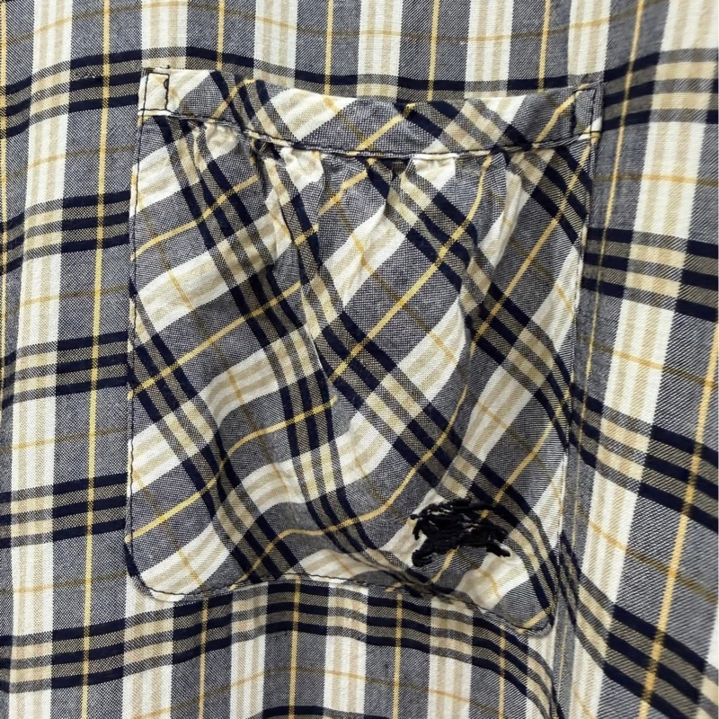 Burberry 藍標 二穿寬版格紋戰馬長版襯衫-2