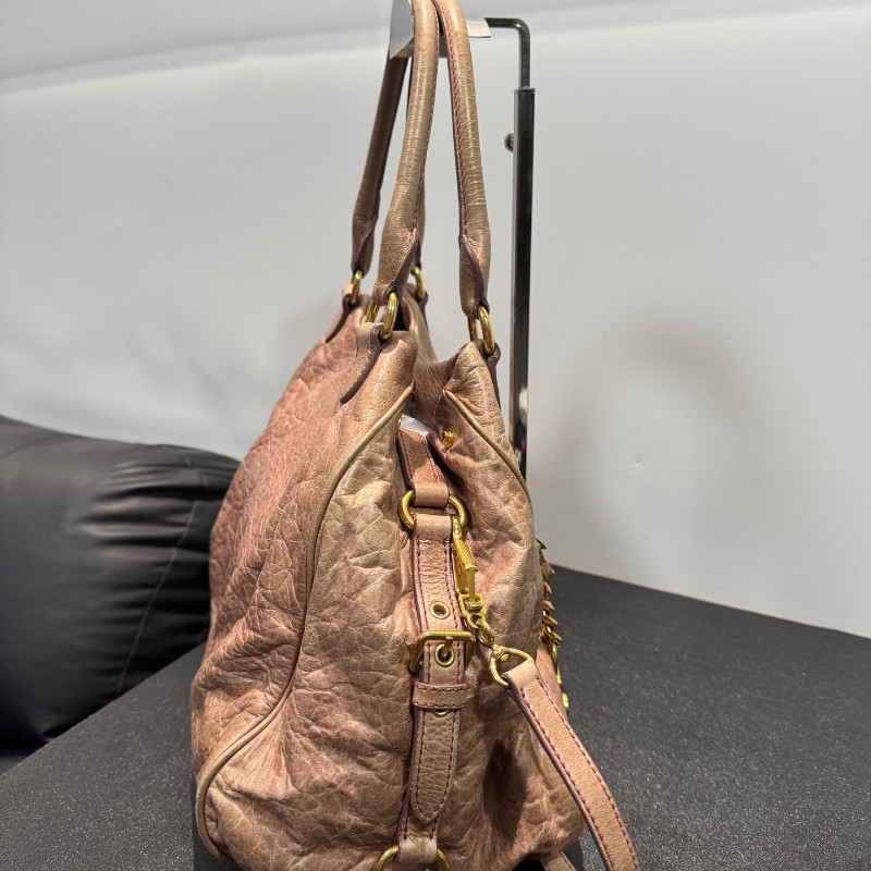 MiuMiu 裸粉色元寶包 手提包肩背包-2