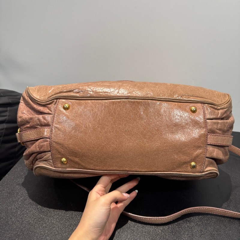 MiuMiu 裸粉色元寶包 手提包肩背包-5