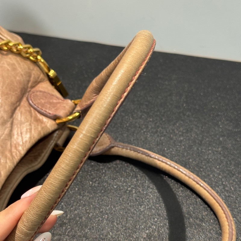 MiuMiu 裸粉色元寶包 手提包肩背包-9