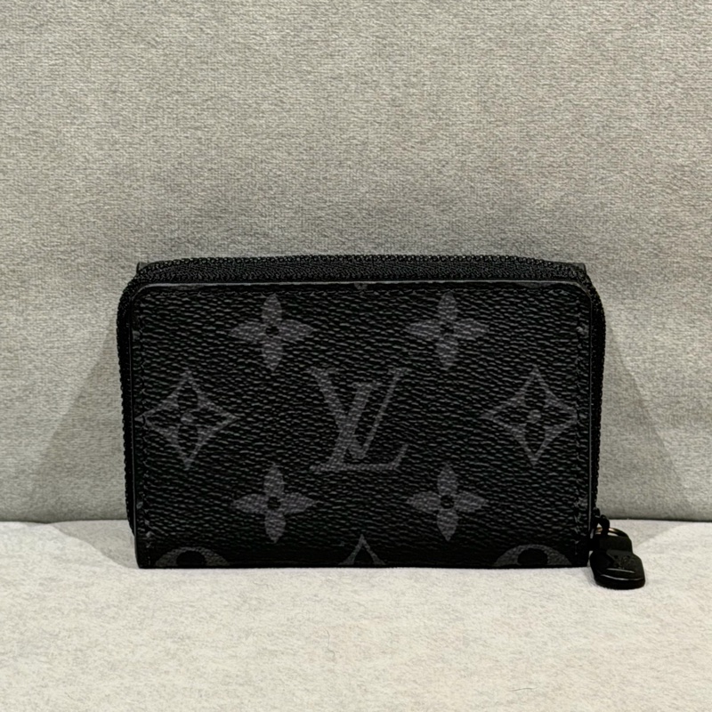 Louis Vuitton Monogram Eclipse Discovery 皮夾 零錢包 黑灰 M67630-3
