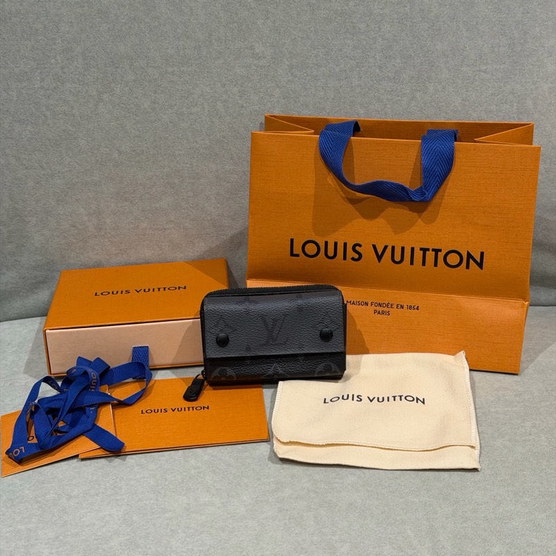 Louis Vuitton Monogram Eclipse Discovery 皮夾 零錢包 黑灰 M67630-6