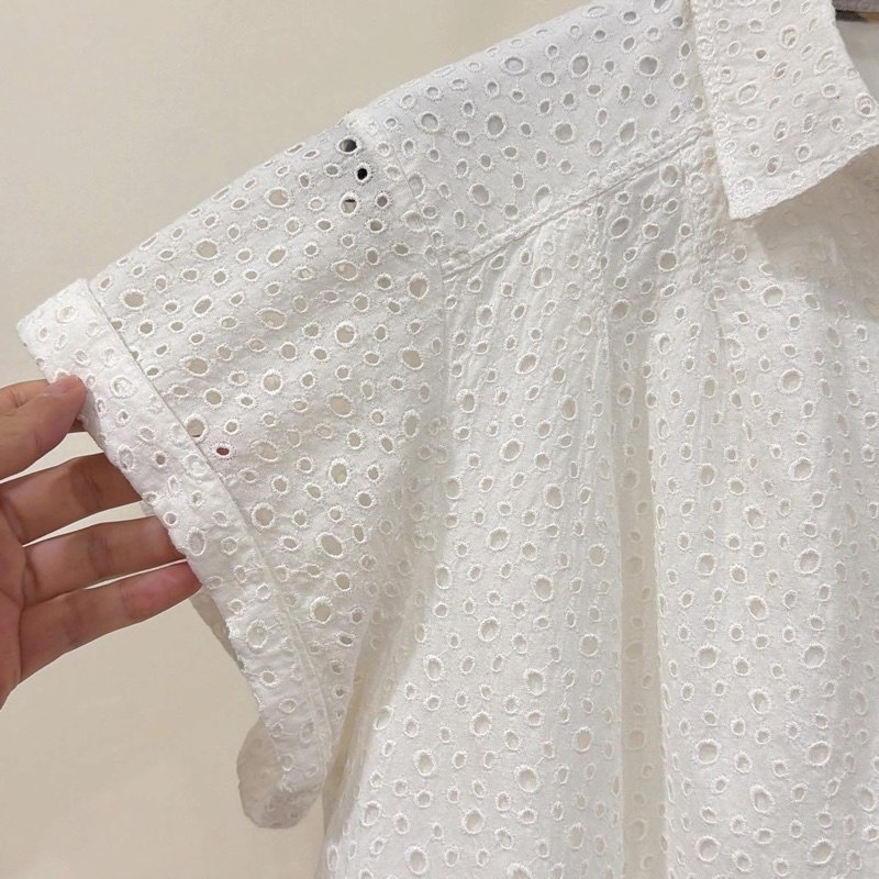 Burberry 倫敦 白色縷空棉質洋裝-3