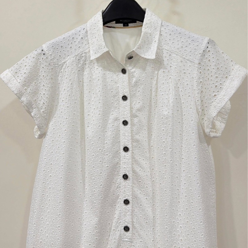 Burberry 倫敦 白色縷空棉質洋裝-5