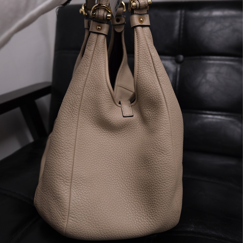 Loewe Leather Shoulder Bag 羅意威中古鎖頭Hobo菜籃子包-4