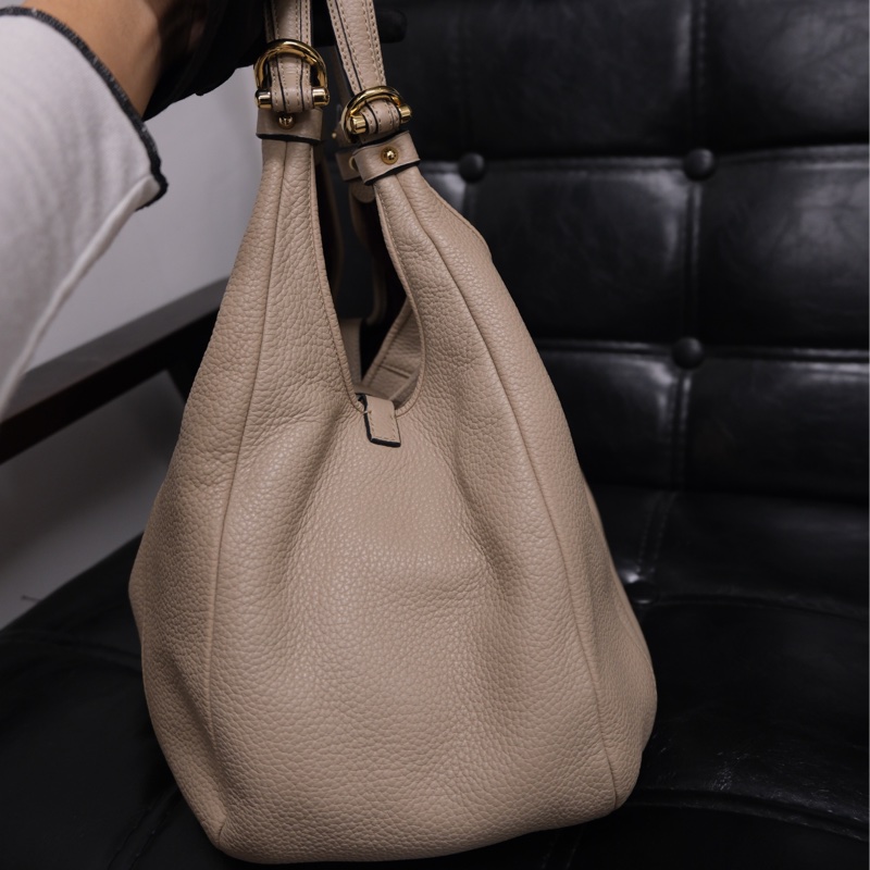Loewe Leather Shoulder Bag 羅意威中古鎖頭Hobo菜籃子包-5