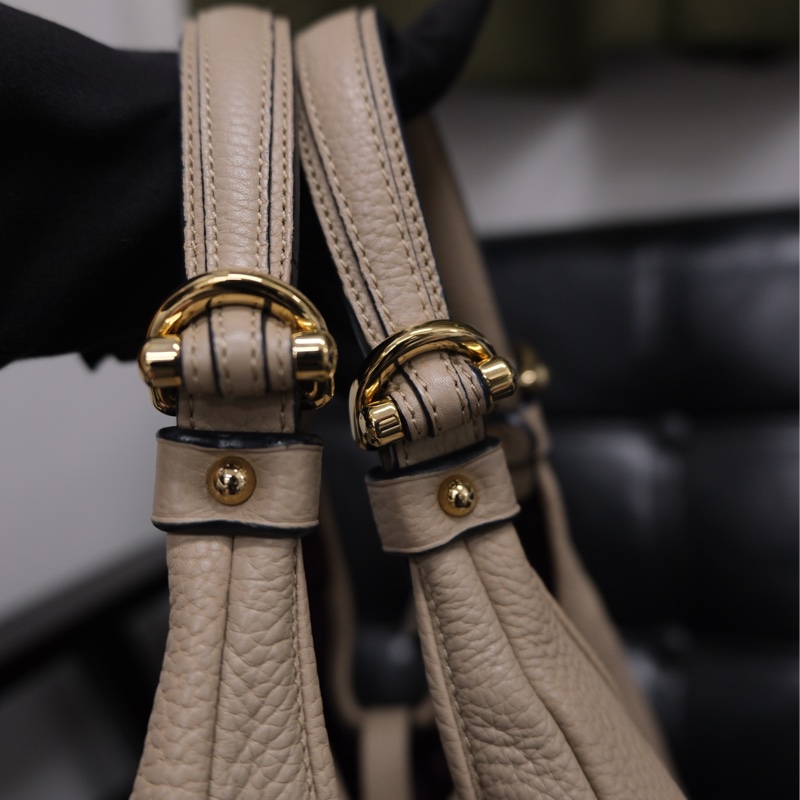 Loewe Leather Shoulder Bag 羅意威中古鎖頭Hobo菜籃子包-6