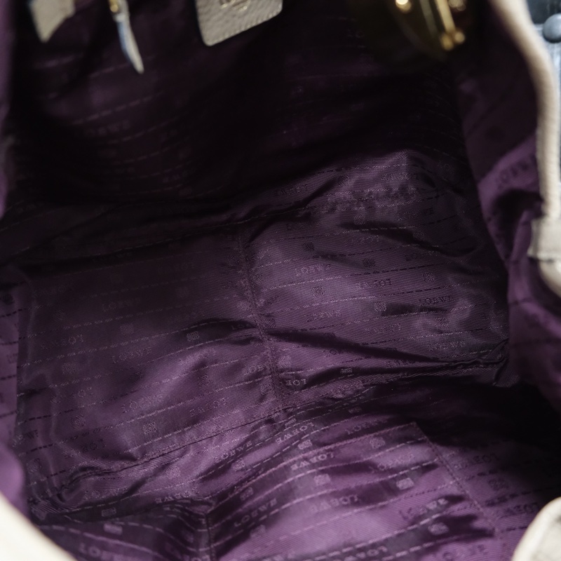 Loewe Leather Shoulder Bag 羅意威中古鎖頭Hobo菜籃子包-18