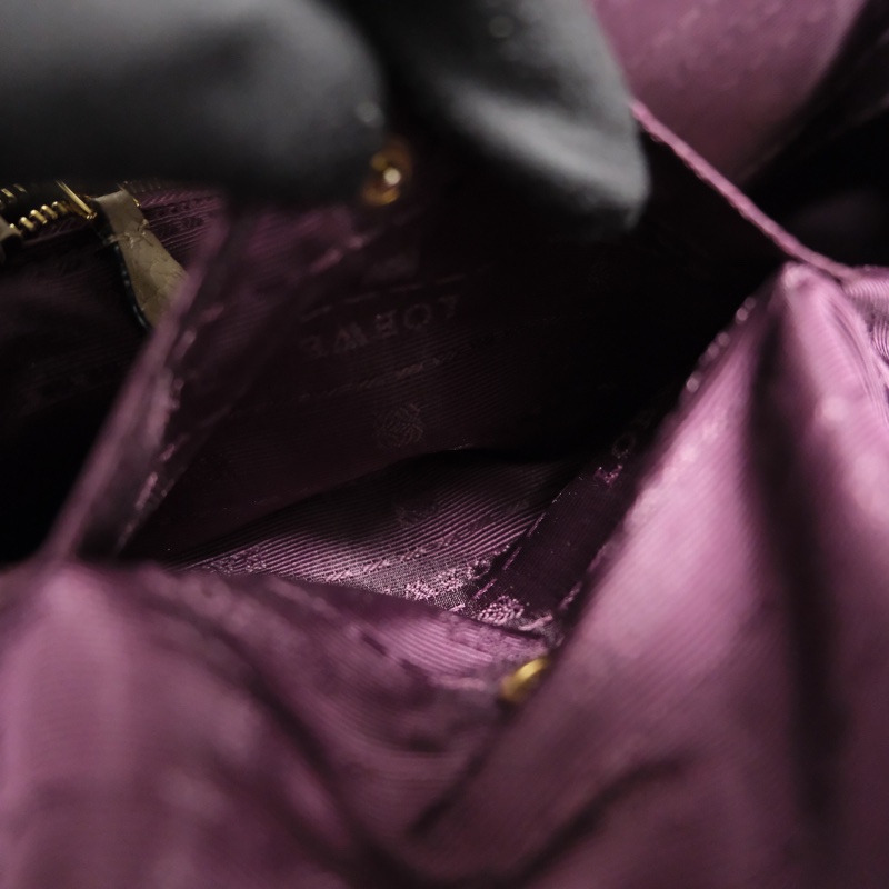 Loewe Leather Shoulder Bag 羅意威中古鎖頭Hobo菜籃子包-20