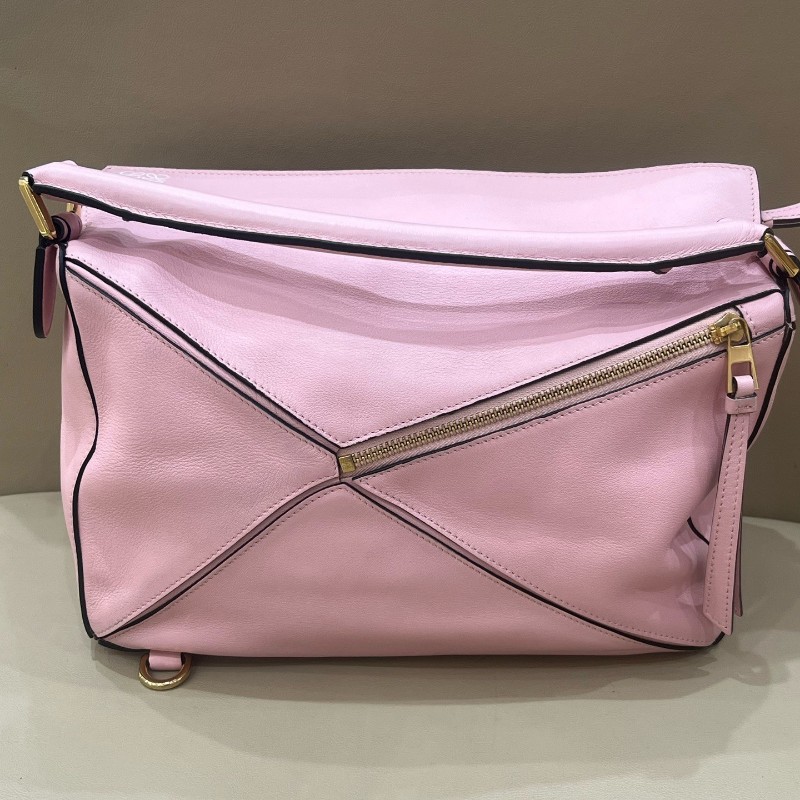 Loewe粉色中號puzzle手提包肩背包-6