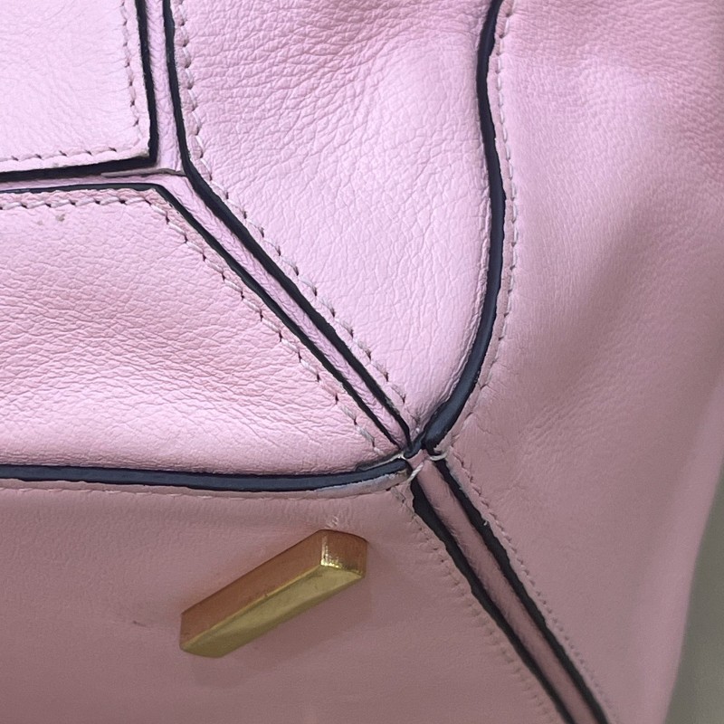 Loewe粉色中號puzzle手提包肩背包-10