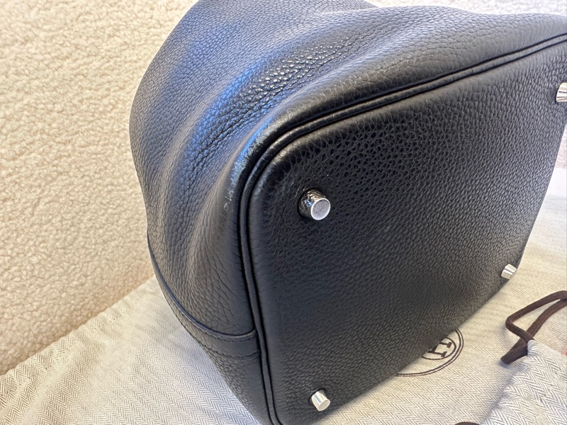 HERMES愛馬仕 黑銀菜籃子22手提包 👜A刻-2