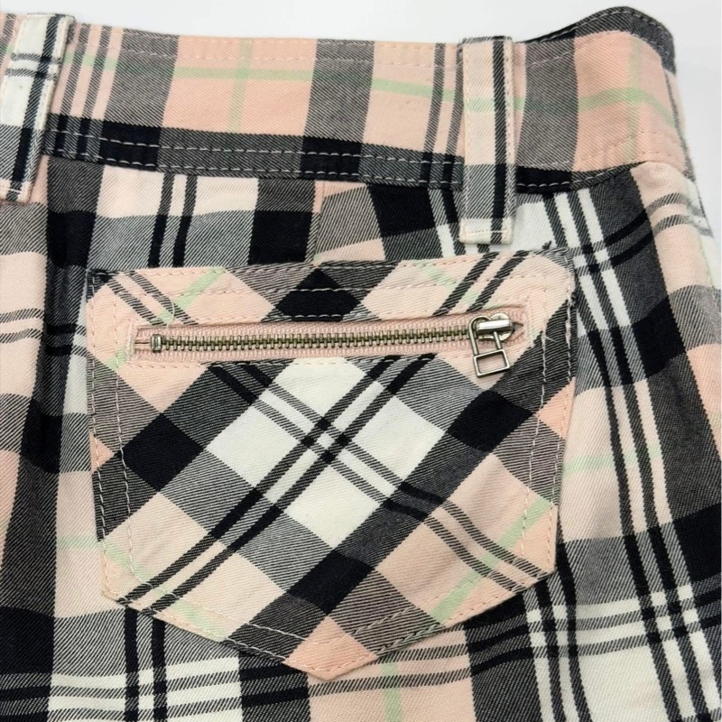 BURBERRY 藍標 粉格拉鏈口袋戰馬休閒短褲-5