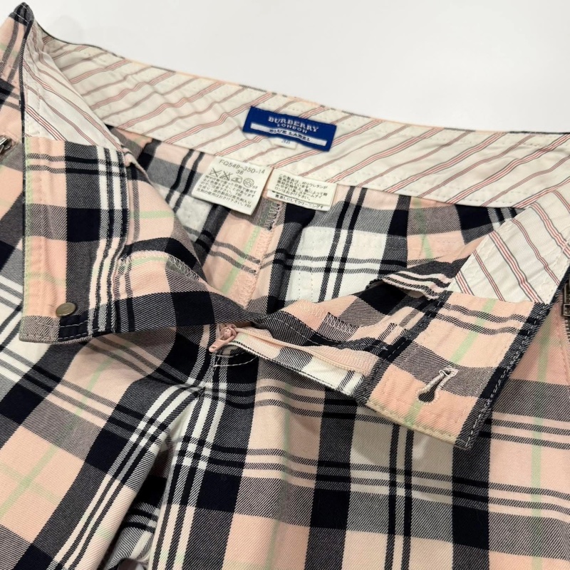 BURBERRY 藍標 粉格拉鏈口袋戰馬休閒短褲-7