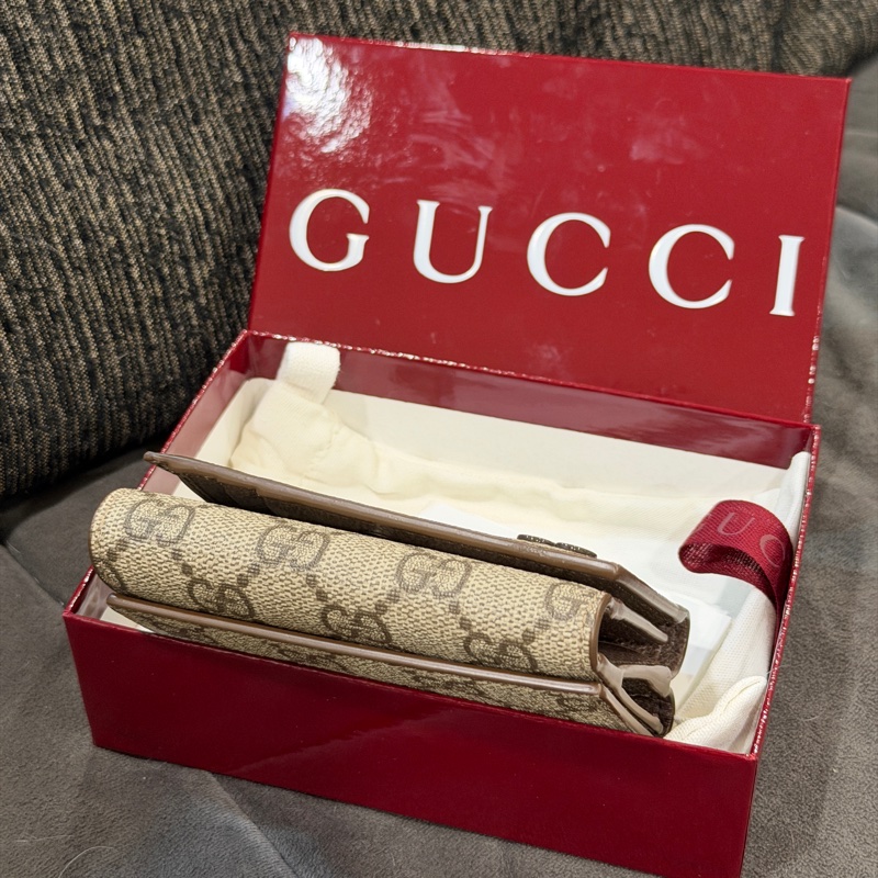 #近新閒置 #全配🉑送禮 Gucci新款老花三折短夾 #全網最低💰-3