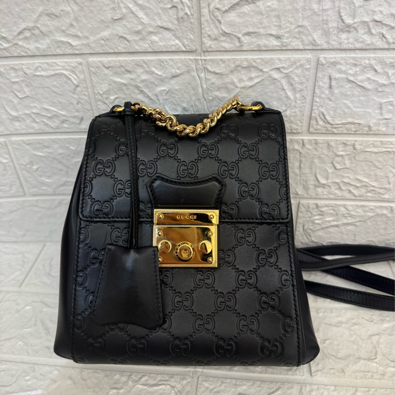 Gucci黑壓紋mini後背包-0