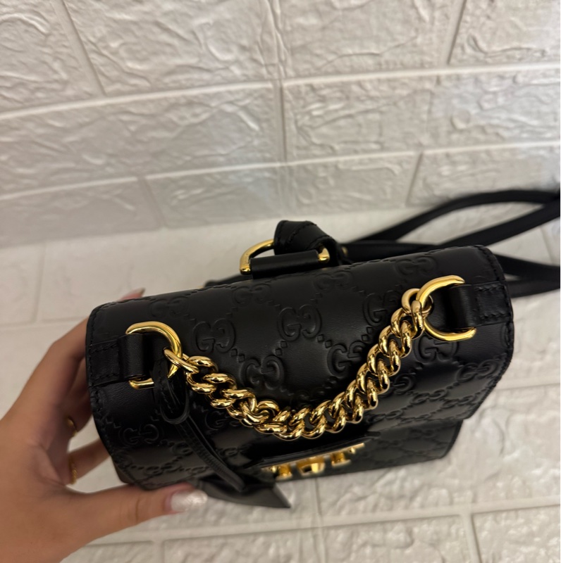 Gucci黑壓紋mini後背包-1