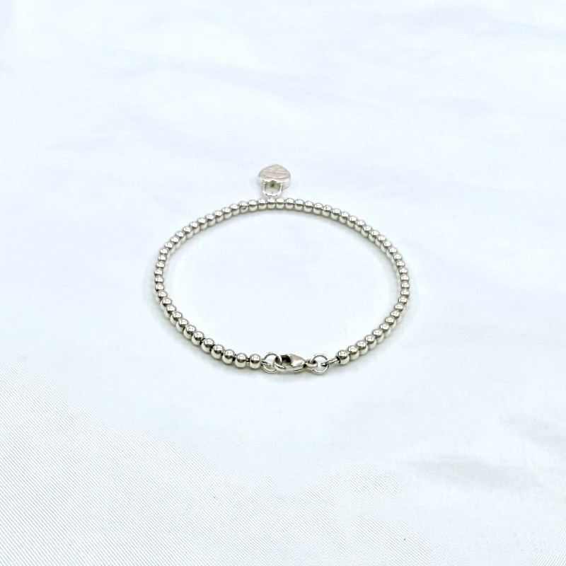 Tiffany & CO. 愛心圓珠手鍊 腕周16.7cm 925銀-1