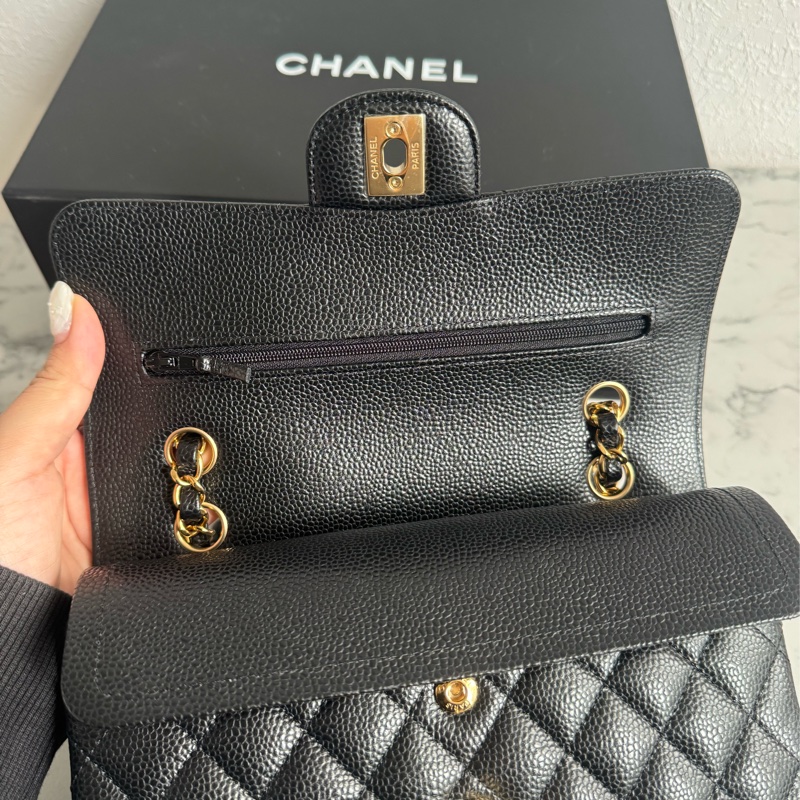 Chanel黑荔枝金雙C coco23大全配-17