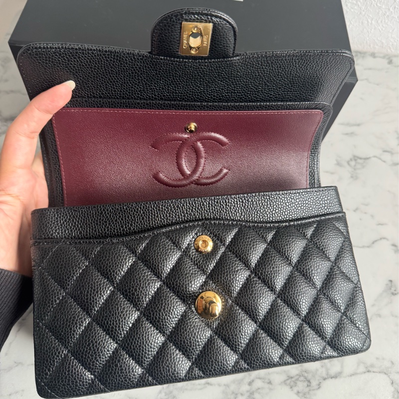 Chanel黑荔枝金雙C coco23大全配-20