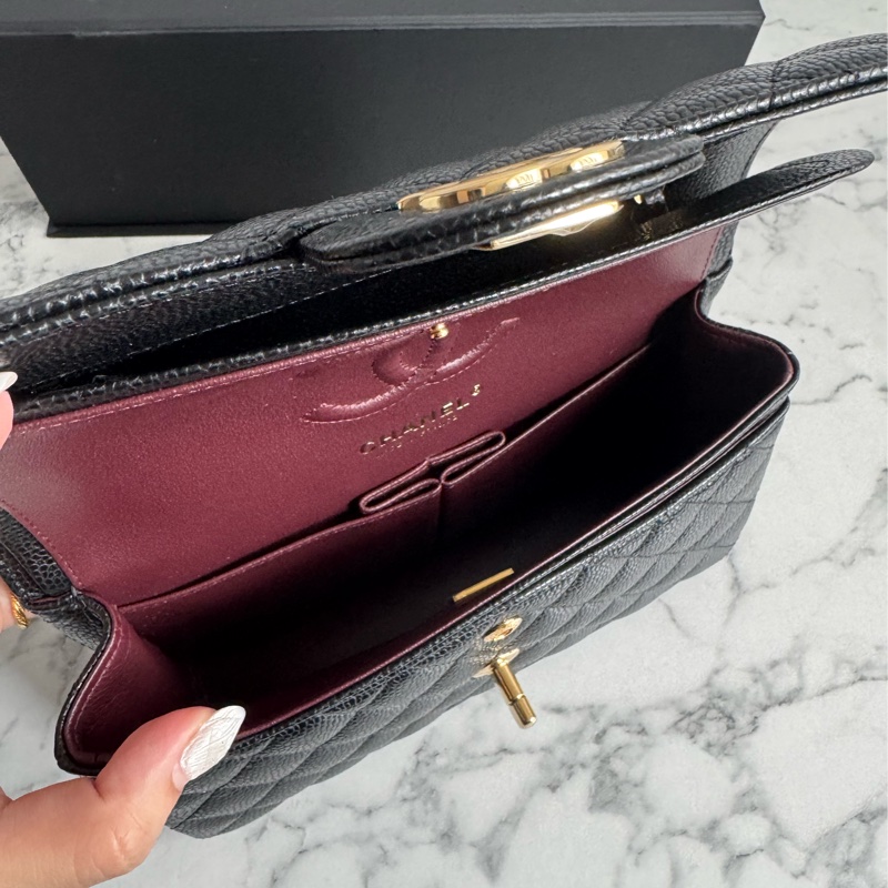 Chanel黑荔枝金雙C coco23大全配-21