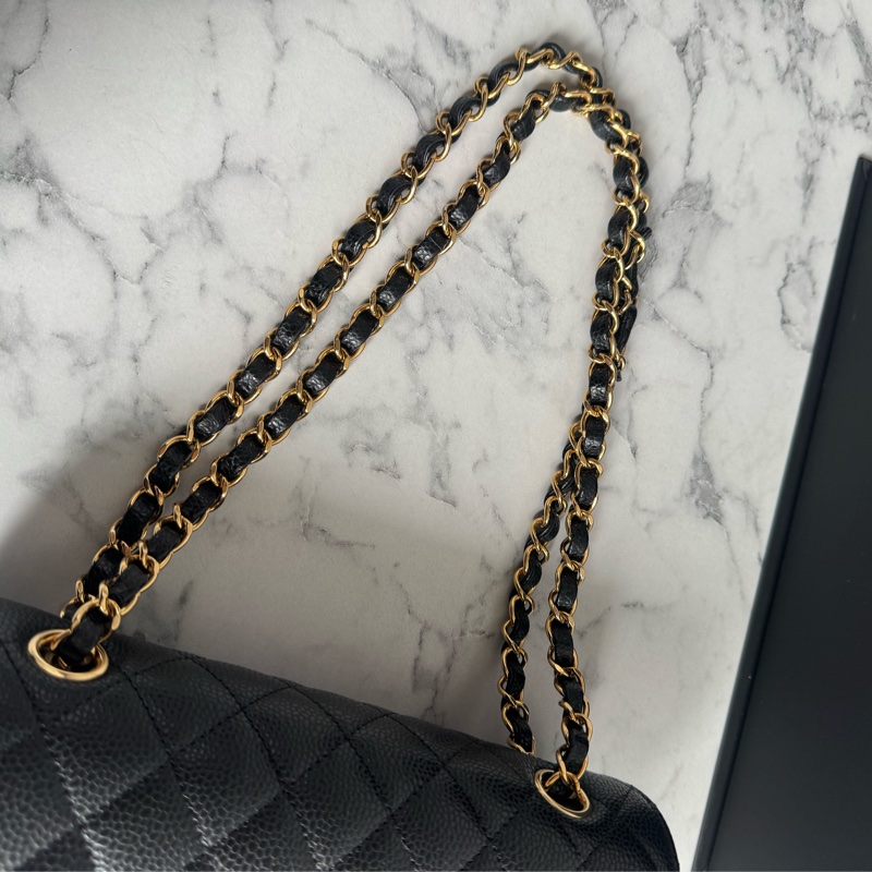 Chanel黑荔枝金雙C coco23大全配-33
