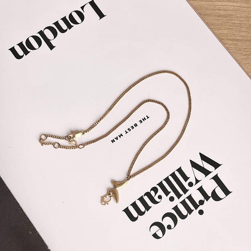 Dior迪奧 金色金屬蝴蝶項鍊 鏈長42cm-3