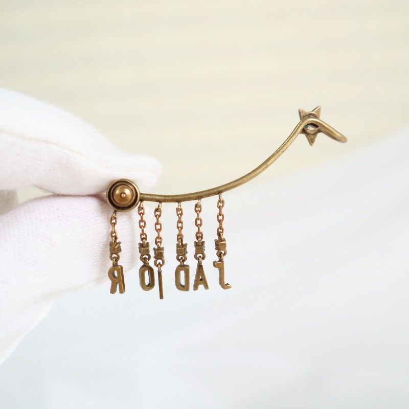 DIOR 迪奧 jadior 重工流蘇耳掛復古五金 單只 長度5.5cm-2