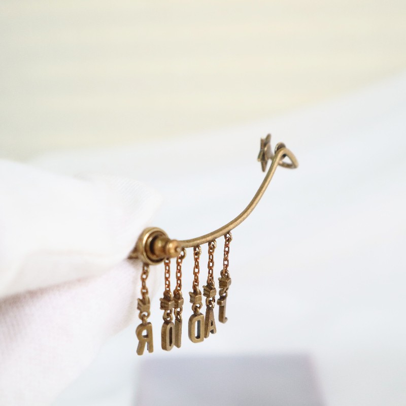 DIOR 迪奧 jadior 重工流蘇耳掛復古五金 單只 長度5.5cm-3