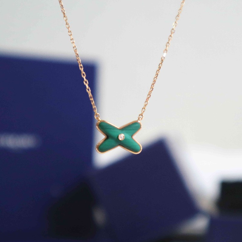 CHAUMET 尚美 孔雀石 緣系一生項鍊 玫瑰金-1