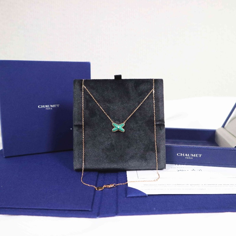 CHAUMET 尚美 孔雀石 緣系一生項鍊 玫瑰金-2