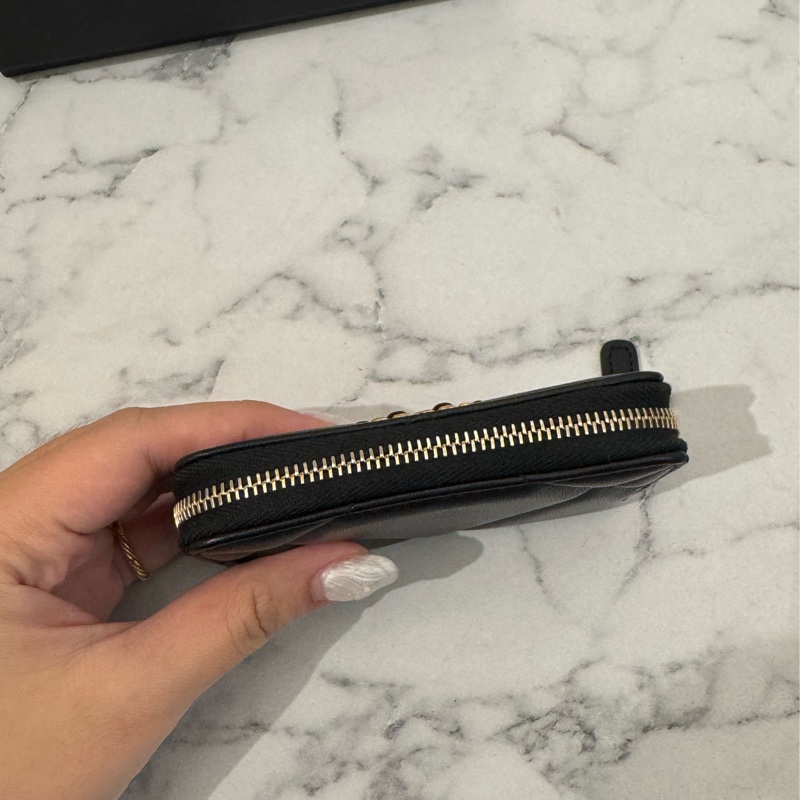 Chanel黑色19ㄇ拉零錢包-3