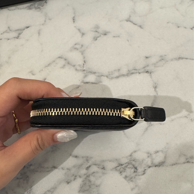 Chanel黑色19ㄇ拉零錢包-5