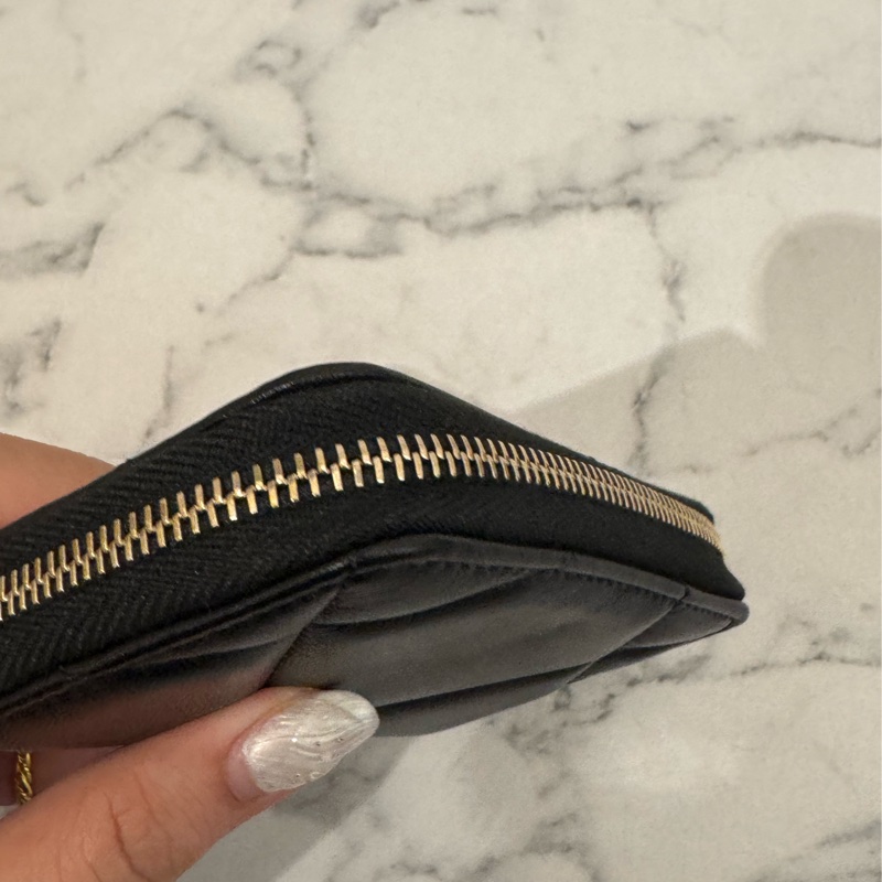 Chanel黑色19ㄇ拉零錢包-11